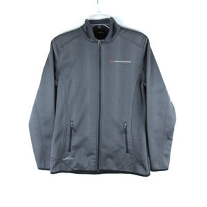 Eddie Bauer Fleece Jacket Womens Large Gray Full-Zip EB243 Lilly Employee